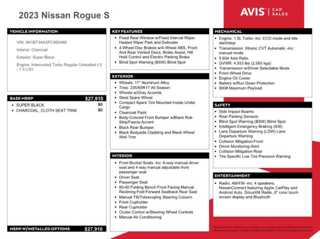 NISSAN ROGUE S 2023