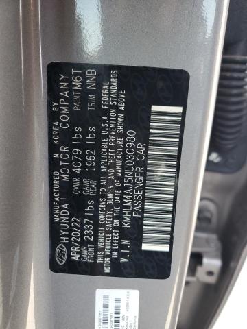 HYUNDAI ELANTRA BLUE 2022