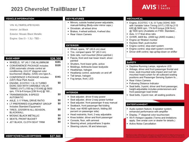 CHEVROLET TRAILBLAZER LT 2023