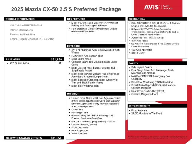 MAZDA CX-50 PREFERRED 2025