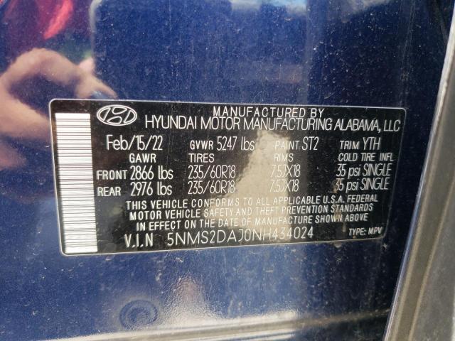 HYUNDAI SANTA FE SEL 2022
