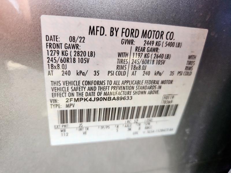 FORD EDGE SEL 2022