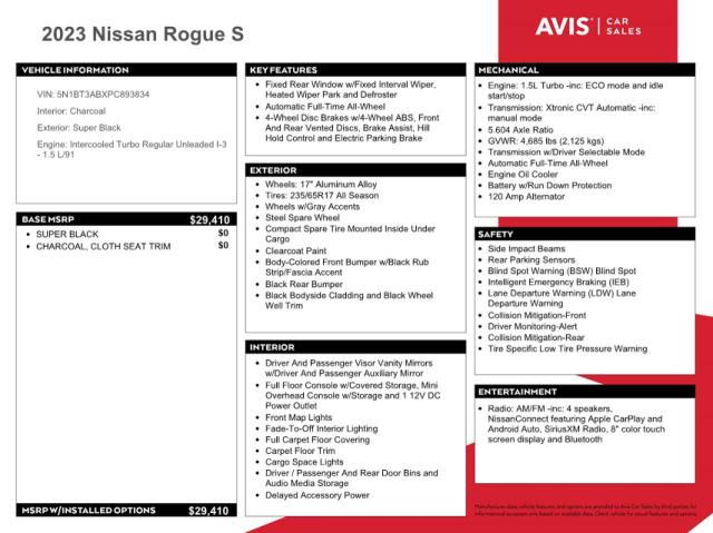 NISSAN ROGUE S 2023